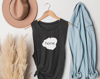 Kauai Island is Home Muscle Tank, Hawaii Tank, Aloha Tank, Womens Tank, Hawaiian Style, Hawaii, Local, Funny, Hawaii Gifts