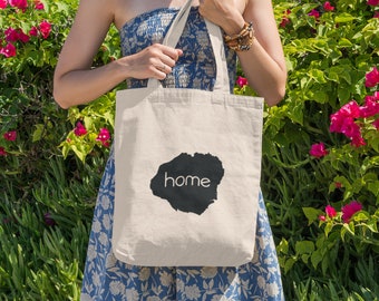 Kauai Island is Home Canvas Tote Bag, Hawaii, Hawaii Gifts, Gift for Mom, Hawaiian Style, Pidgin, Funny, Aloha Gifts, Funny Bag