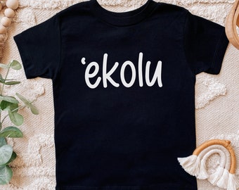 Ekolu Baby Tshirt, Three year old baby Tshirt, Ekolu means Three, Olelo Hawaii