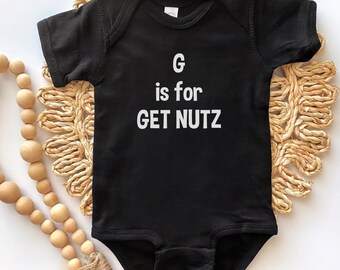 G is for Get Nutz Baby Onesie, Baby Shower Gift, Hawaii Keiki, Local Kine, Hawaii Baby, Hawaiian Baby, Local Boy, Local Girl