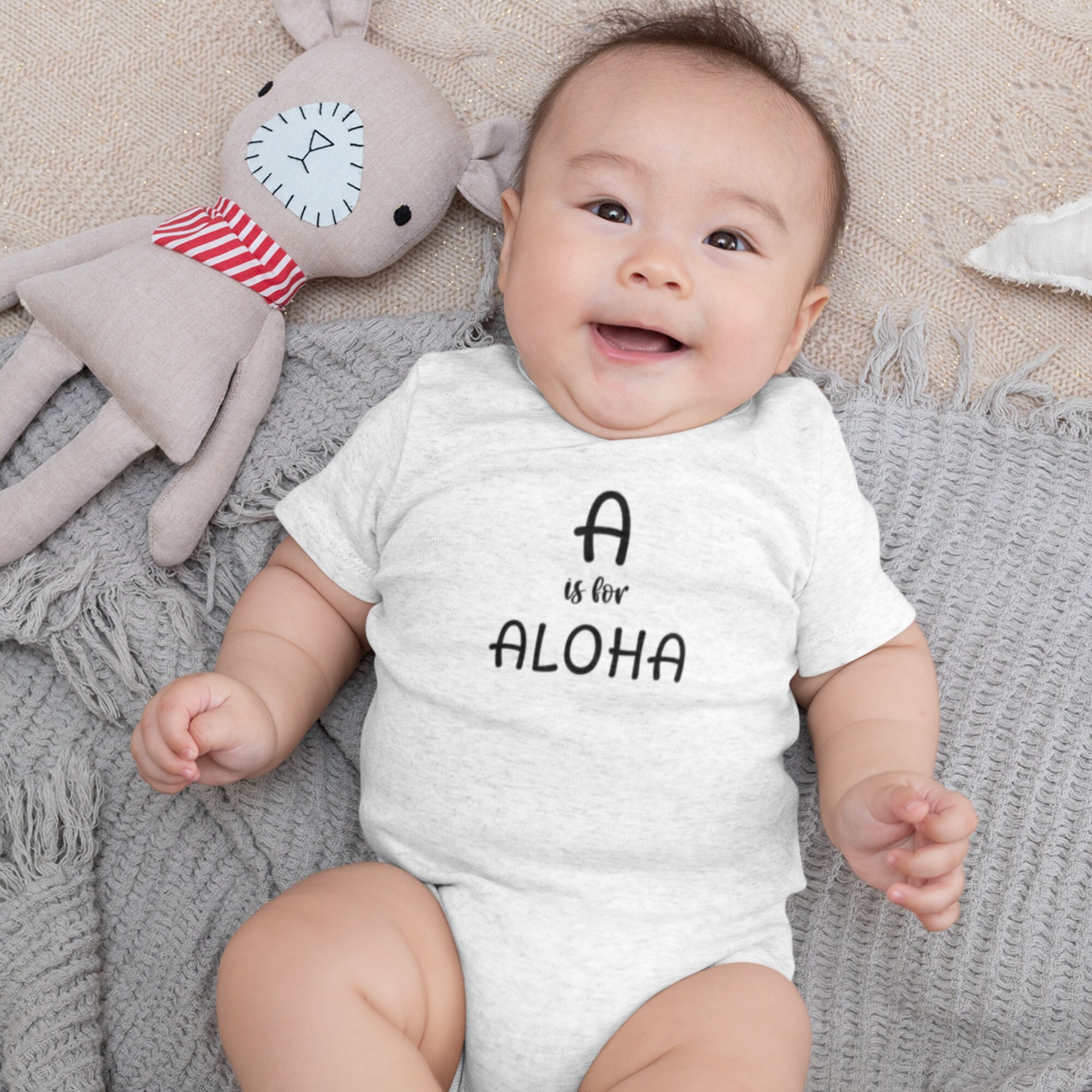 A is for ALOHA Onesie, Hawaii, Keiki, Hawaii Kids, Funny Hawaii, Gifts ...