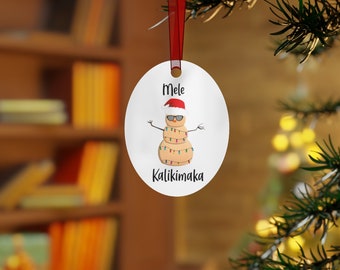 Sandman with Lights Christmas Ornament, Hula Dancer, Mele Kalikimaka, Hawaii Ornament, Beach Ornament, Hawaii Christmas, Funny Christmas
