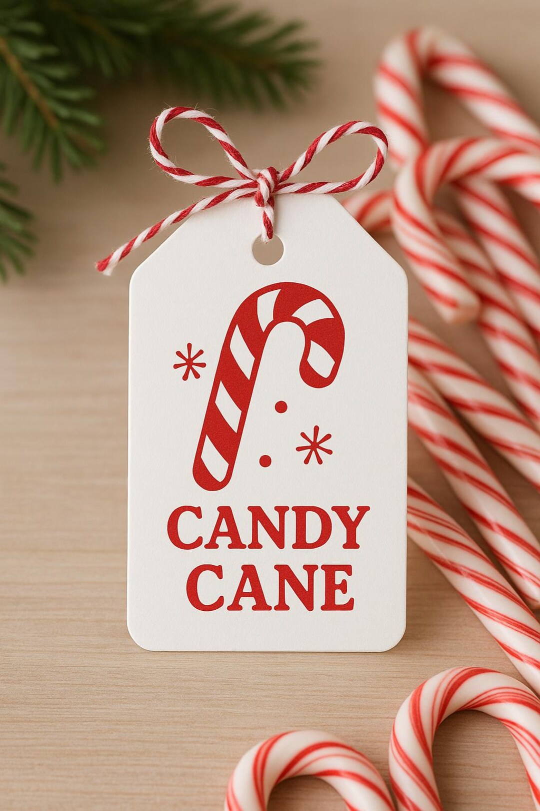 Candy Cane Christmas Gift Tags, Set of 10 - Etsy