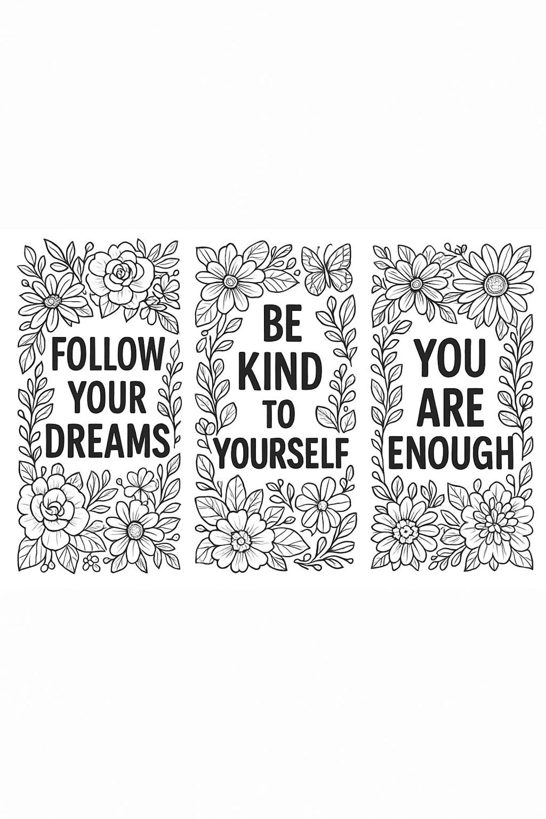 Mindfulness Coloring Pages | Floral Stress Relief Art (digital Download ...