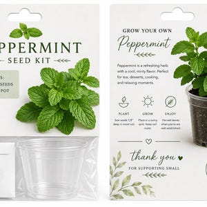 Peppermint seeds with 4" clear pot/25 seeds