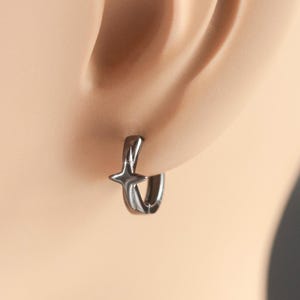 Mens 925 Sterling Silver Hoop Earrings – Hypoallergenic Huggie Earrings for Sensitive Ears