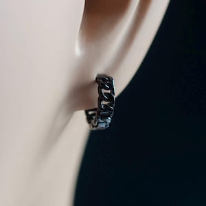 Mens 925 Sterling Silver Hoop Earrings – Hypoallergenic Huggie Earrings for Sensitive Ears