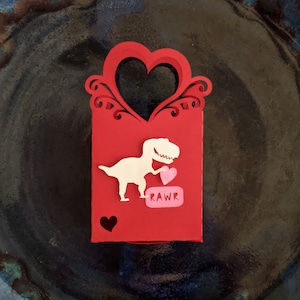Valentine Treat Box / Small Treat Box / Candy Treat Box / Dinosaur Treat Box / Holiday / Valentines