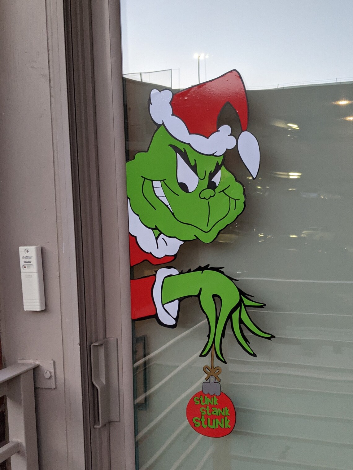 Grinch Head With Ornament Window Cling / Reusable / Stink Etsy