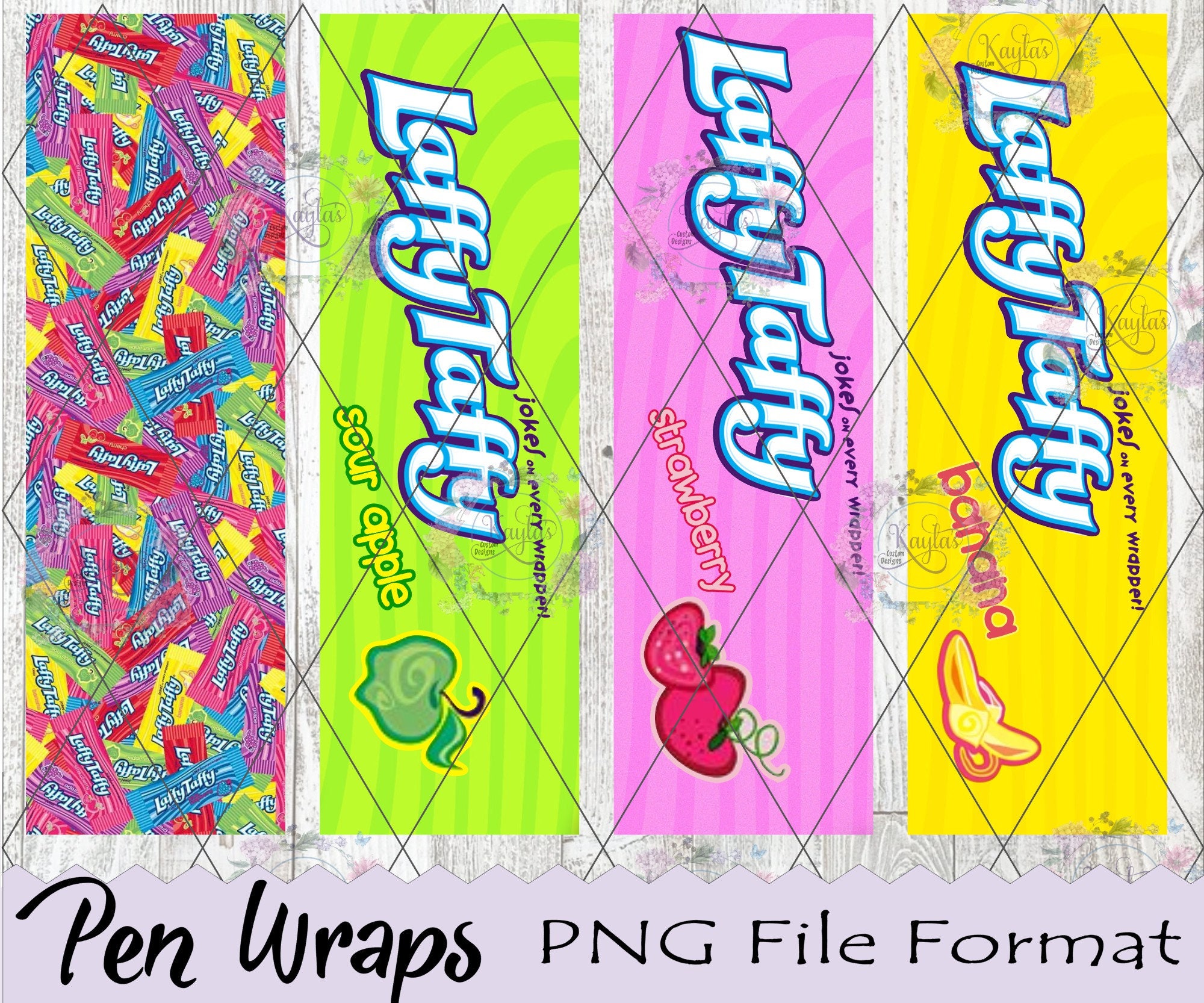 Laffy Taffy Pen Wrap PNG Silhouette Cricuit Waterslide Etsy