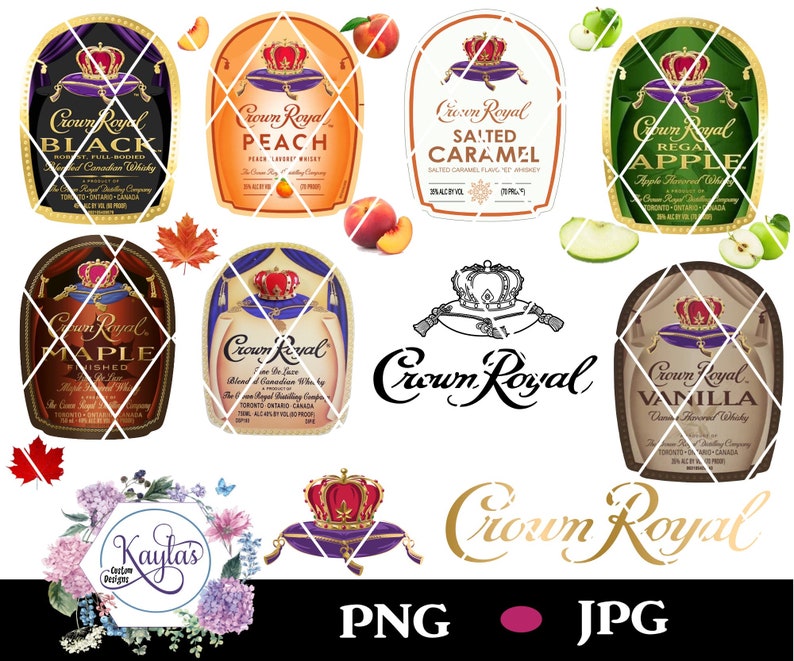 Download Crown Royal with fruit and maple leaf Peach Maple Black | Etsy