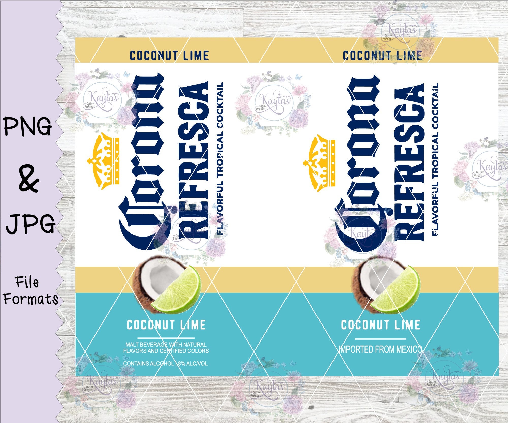 Corona Refresca Tumbler Wrap Bungle JPG PNG Silhouette Etsy