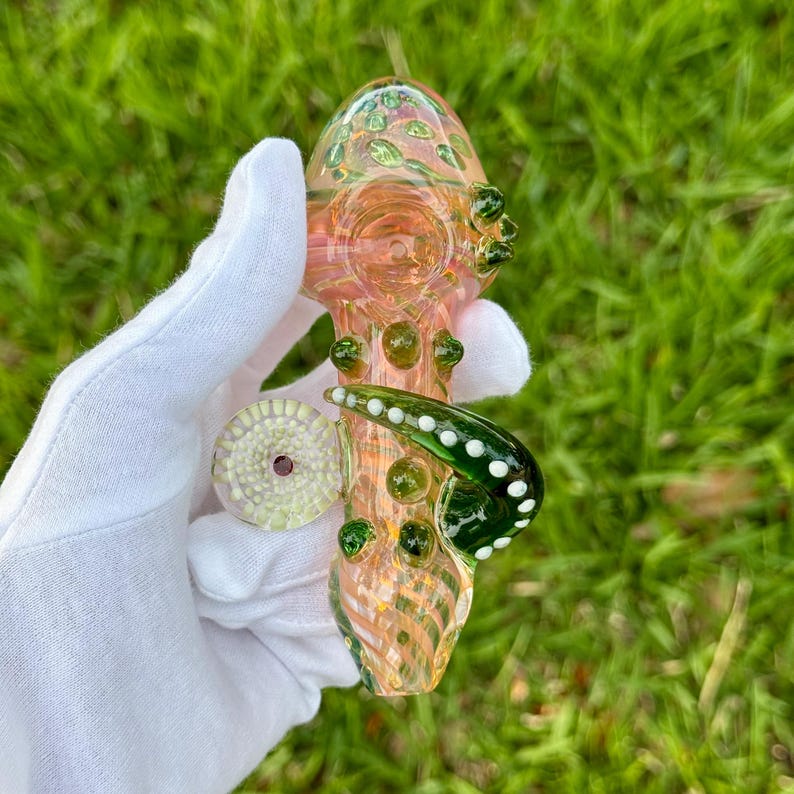 Honeysuckle Glass Smoking Pipe, Smoke Bowl (5 Inch) - Etsy