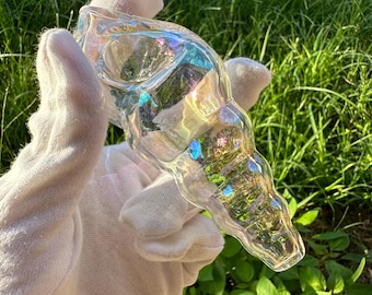 Sea Snail Glass Smoking Pipe, Smoke Bowl, Tobacco Pipe, Hand Pipe, Spoon Pipe , Gift