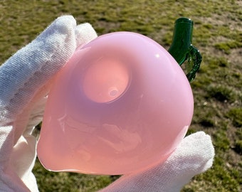 Peach Glass Smoking Pipe , Glass Smoke Bowl , Gift for Smoker