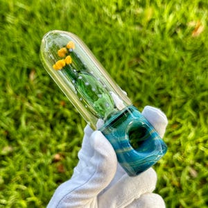 Cactaceae Glass Smoking Pipe , Smoke Bowl , Tobacco Pipe , Hand Pipe , Spoon Pipe , Gift