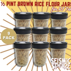 BRF Mushroom Substrate Jars: Organic Brown Rice Flour, Vermiculite - 1/2 Pint