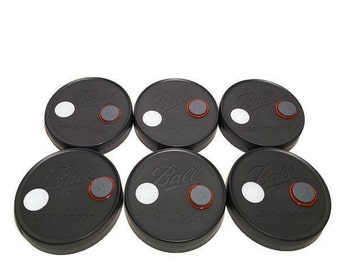 6x Mushroom Grain Jar Lids: Wide Mouth, Self-Healing Ports