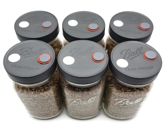 6x Sterilized Rye Grain Jars: Organic Mushroom Substrate, Leak-Proof Lid