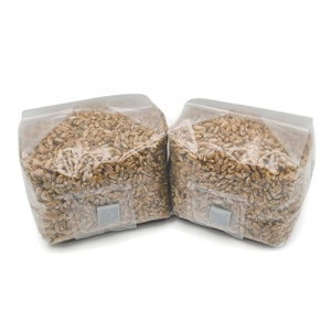 2x Sterilized Rye Grain Bags: Organic Mushroom Substrate