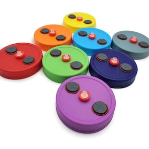 8x Liquid Culture Jar Lids: Leak-Proof, Self-Healing, Assorted Colors