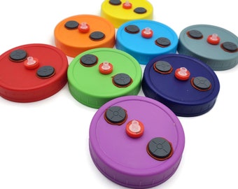 8x Liquid Culture Jar Lids: Leak-Proof, Self-Healing, Assorted Colors