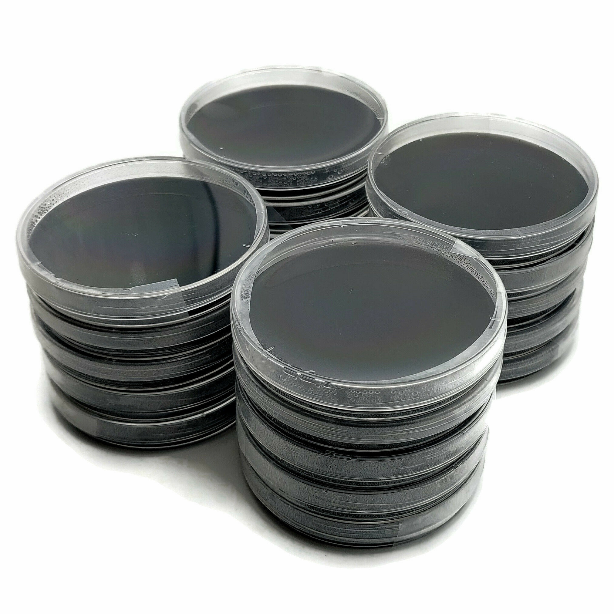 20 Black MEA Agar Plates: Activated Charcoal, Sterile Petri Dishes