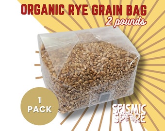 Sterilized Rye Grain Spawn Bag: Mushroom Cultivation Substrate (2 lbs)