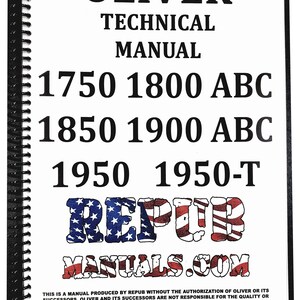 Oliver 1850 Technical Service Repair Shop Manual