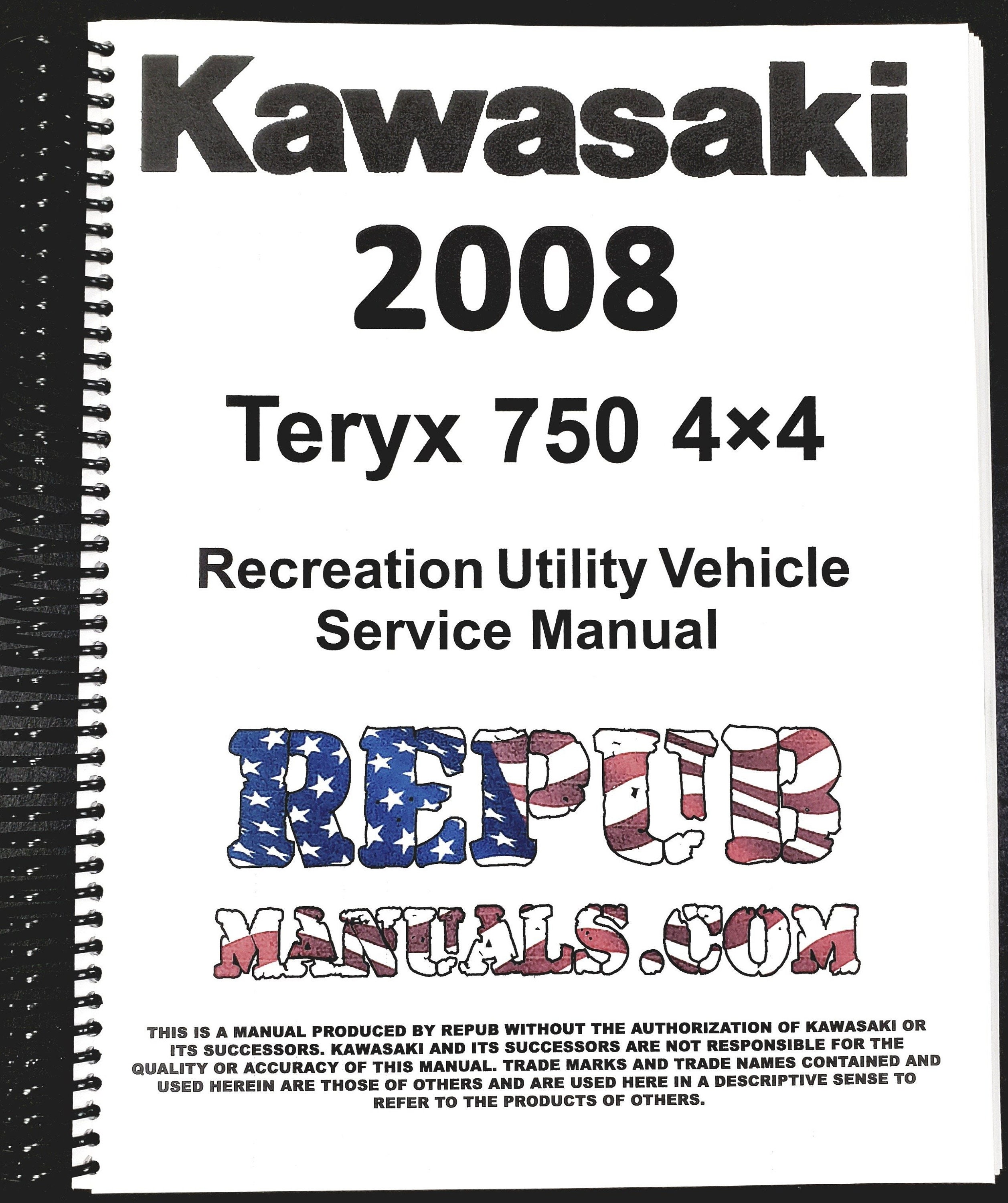08 KAWASAKI TERYX 750 Technical Service Dealer Repair Manual Spiral