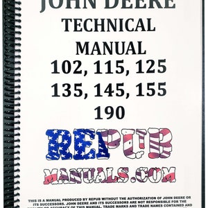 John Deere 125 Lawn and Garden Tractor Technical Service Repair Manual