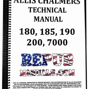 Allis Chalmers 185 Tractor Condensed Technical Service Repair Shop Manual