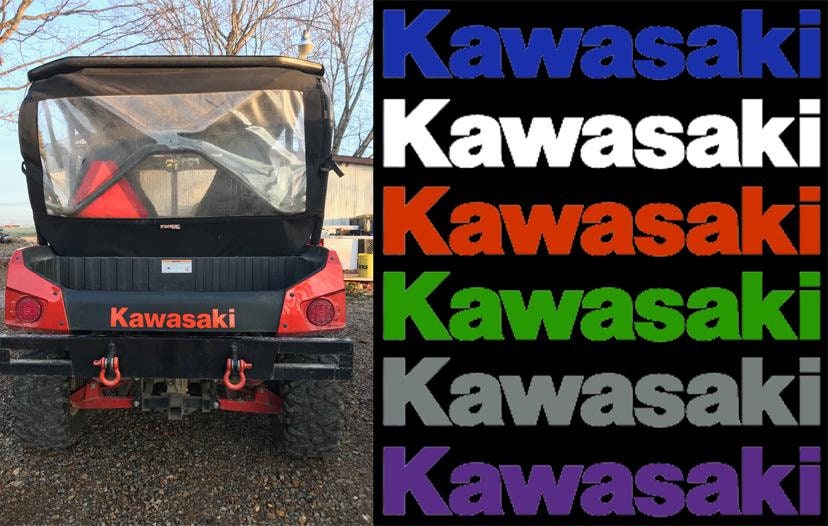 Kawasaki Teryx T4 tailgate letters rearend stickers vinyl graphics tail