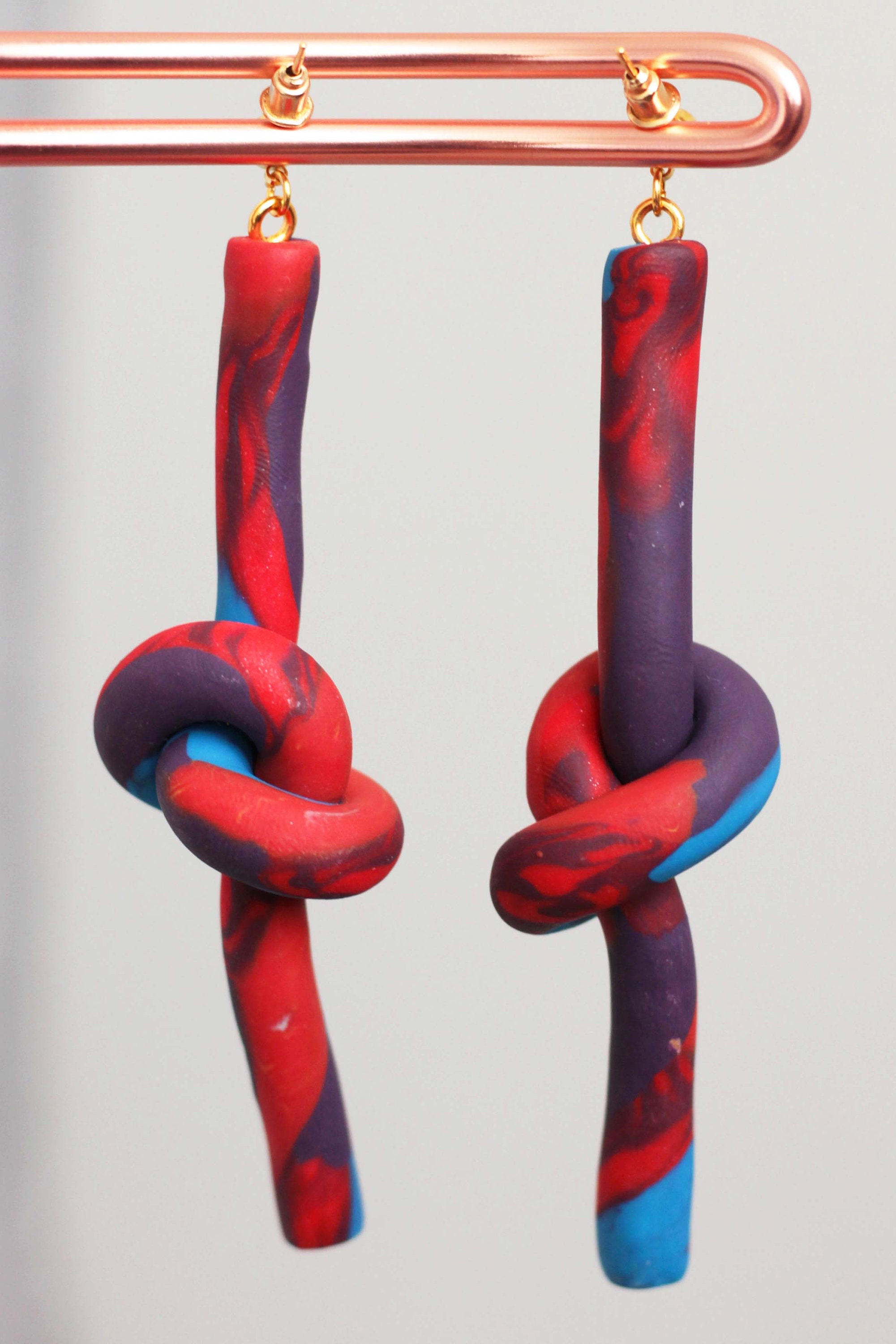 LILLITH Bright funky fun polymer clay knot statement Etsy