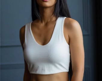Eco-Friendly Bamboo Crop Top in White