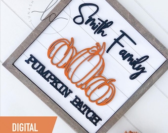 Pumpkin Patch Laser Svg File- Digital Download, Glowforge