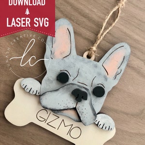 Frenchie Laser Svg Datei - Ornament digitaler Download, Glowforge