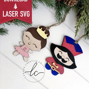 Nutcracker, Ballerina Laser Svg File- Ornament Digital Download, Glowforge