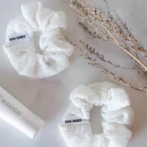 White Lace Scrunchie - Regular Size - Wedding Gift - For the Bride - Bride to Be - Wedding Accessories - Bridal
