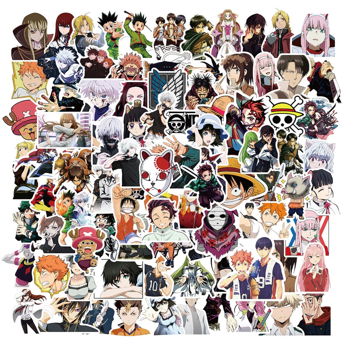 100 Random Anime Sticker Pack Etsy