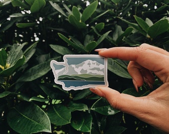 Washington State Sticker | State Sticker | Weatherproof | Sticker for Hydroflask, Phone, Laptop, Car, or Journal
