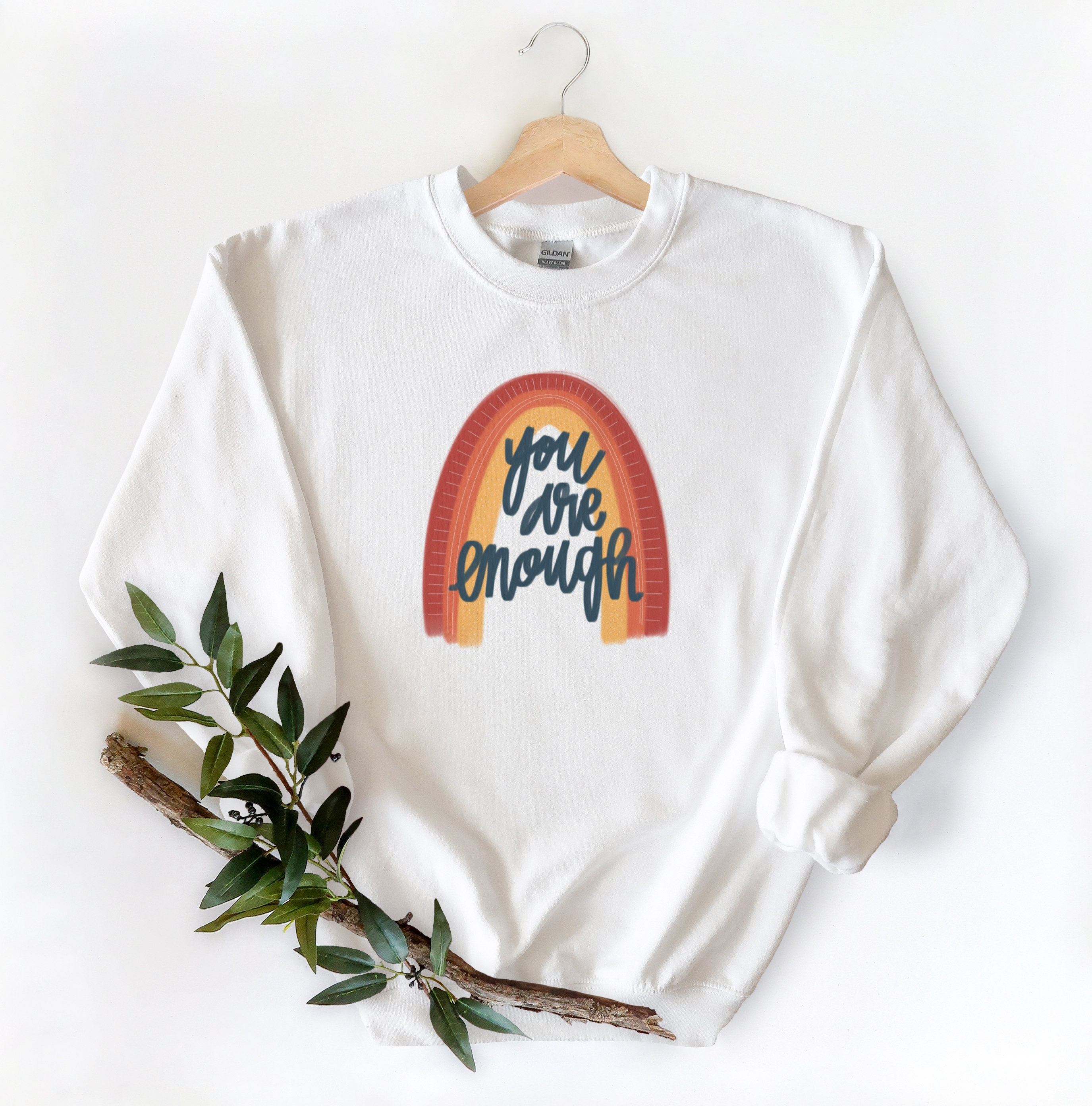 Unisex You Are Enough Sweatshirt Rainbow Crewneck Etsy UK