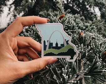 Missouri State Sticker | St. Louis Arch Sticker | Weatherproof | Sticker for Hydroflask, Phone, Laptop, Car, or Journal
