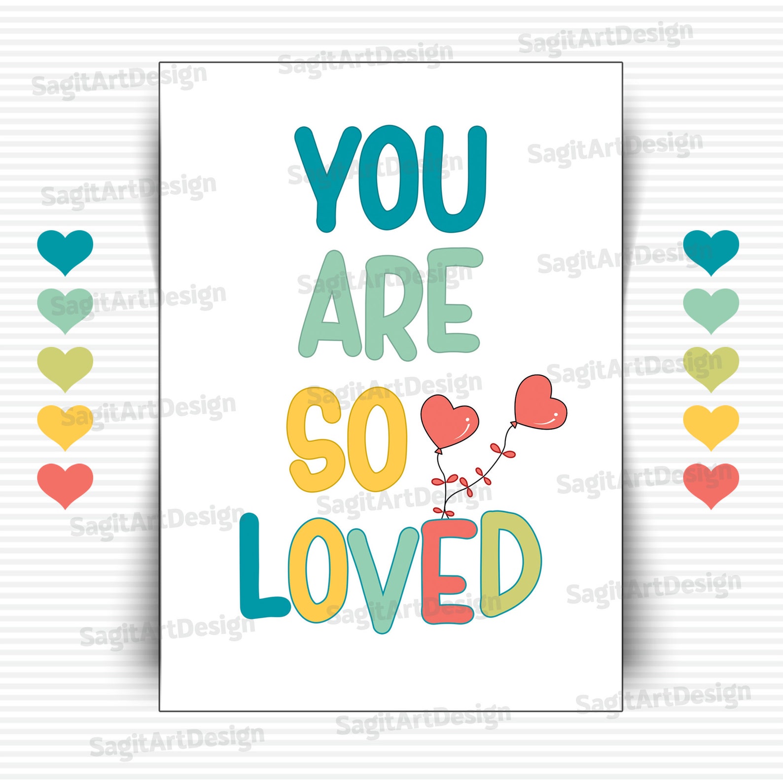 You are so LOVED poster INSTANT DOWNLOAD Kids room printable Etsy