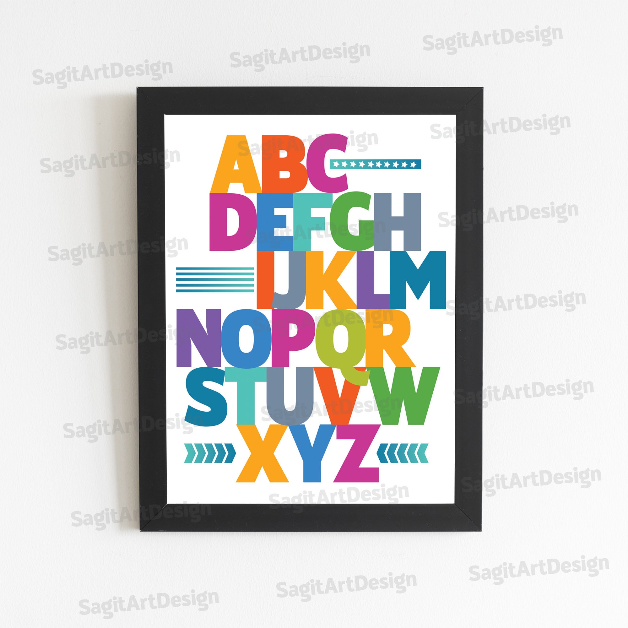 Abc poster Alphabet letter printable educational poster | Etsy