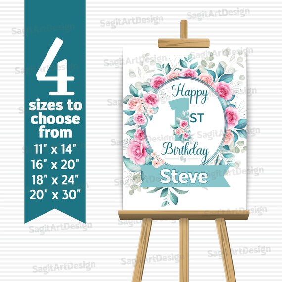 1st Birthday Welcome Sign Printable Baby Shower Decor | Etsy