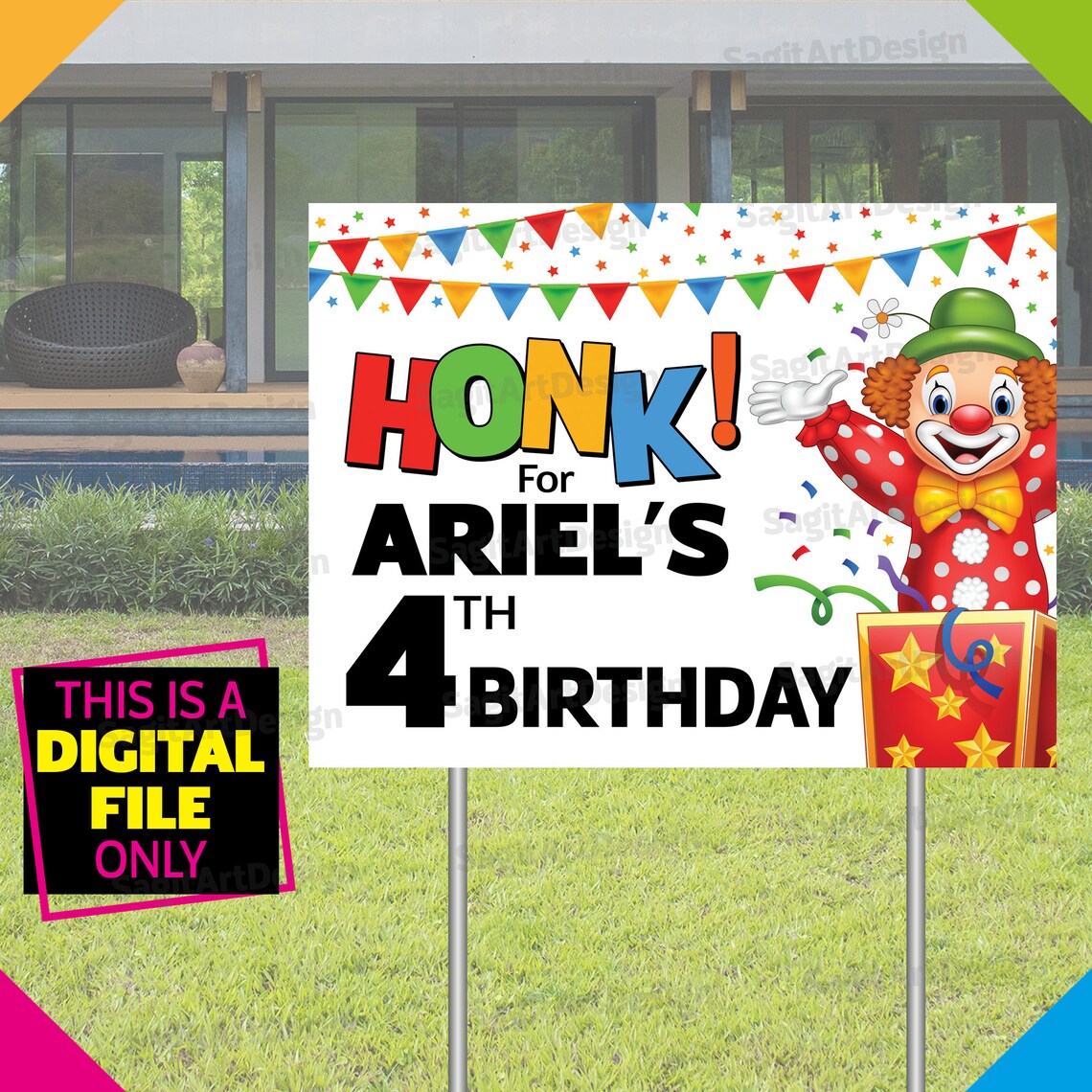 Willkommen Yard Schild mit buntem Konfetti Party Printables Etsy