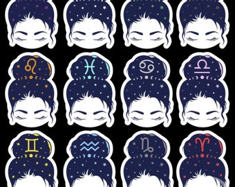 Pegatinas de signos del zodiaco, pegatina de vinilo, resistente al agua