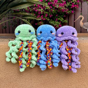 Custom Jellyfish Plushie | Soft Amigurumi Jellyfish | Choose Your Own Personalized Colors | Made to Order
