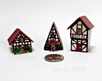 Micro Tudor House, Handmade Dollhouse for Dollhouse